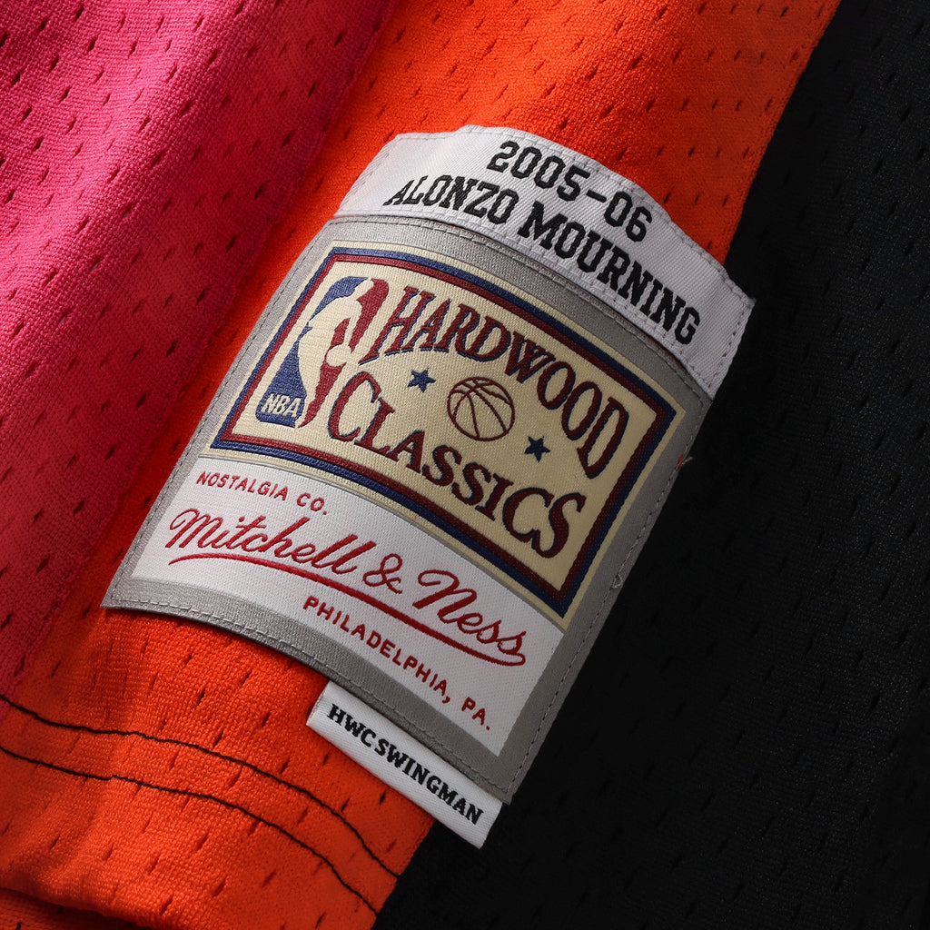 Miami Heat NBA Alonzo Mourning Hardwood Classics Road Jersey By Mitchell & Ness - Mens