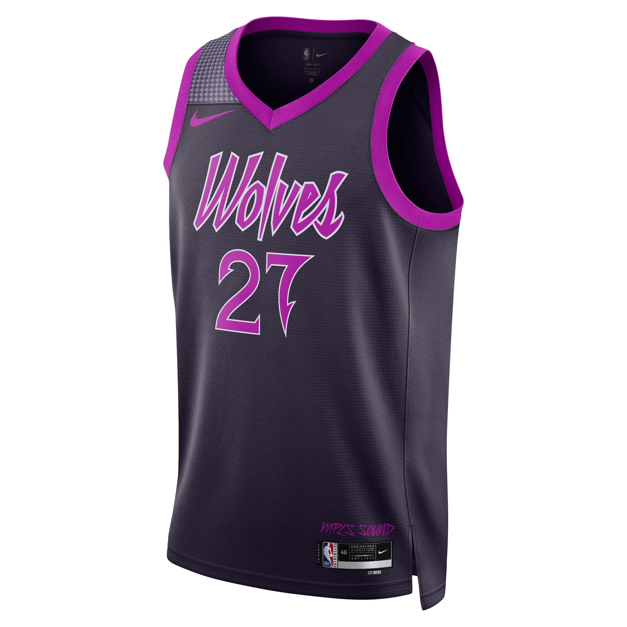 Minnesota Timberwolves Nike 2025/26 City Edition Swingman Jersey - Black - Rudy Gobert - Unisex