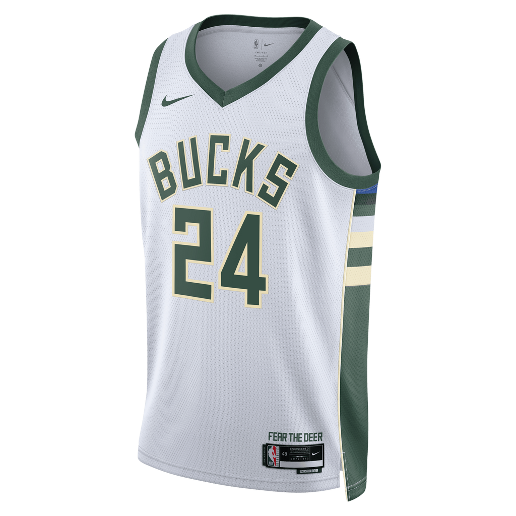 Milwaukee Bucks Nike Association Edition Swingman Jersey - White - Jaime Jaquez Jr. - Unisex