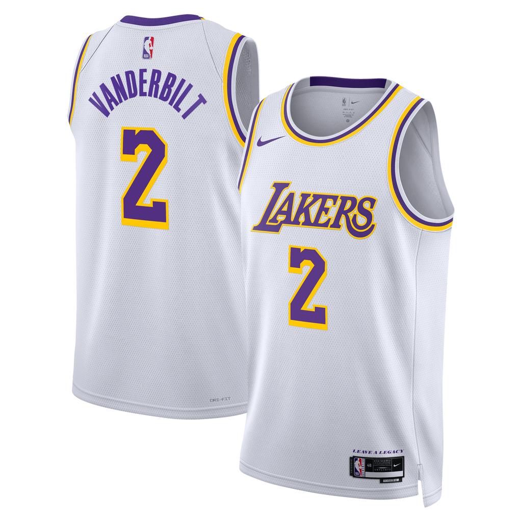 Los Angeles Lakers Nike Association Edition Swingman Jersey - White - Jarred Vanderbilt - Unisex