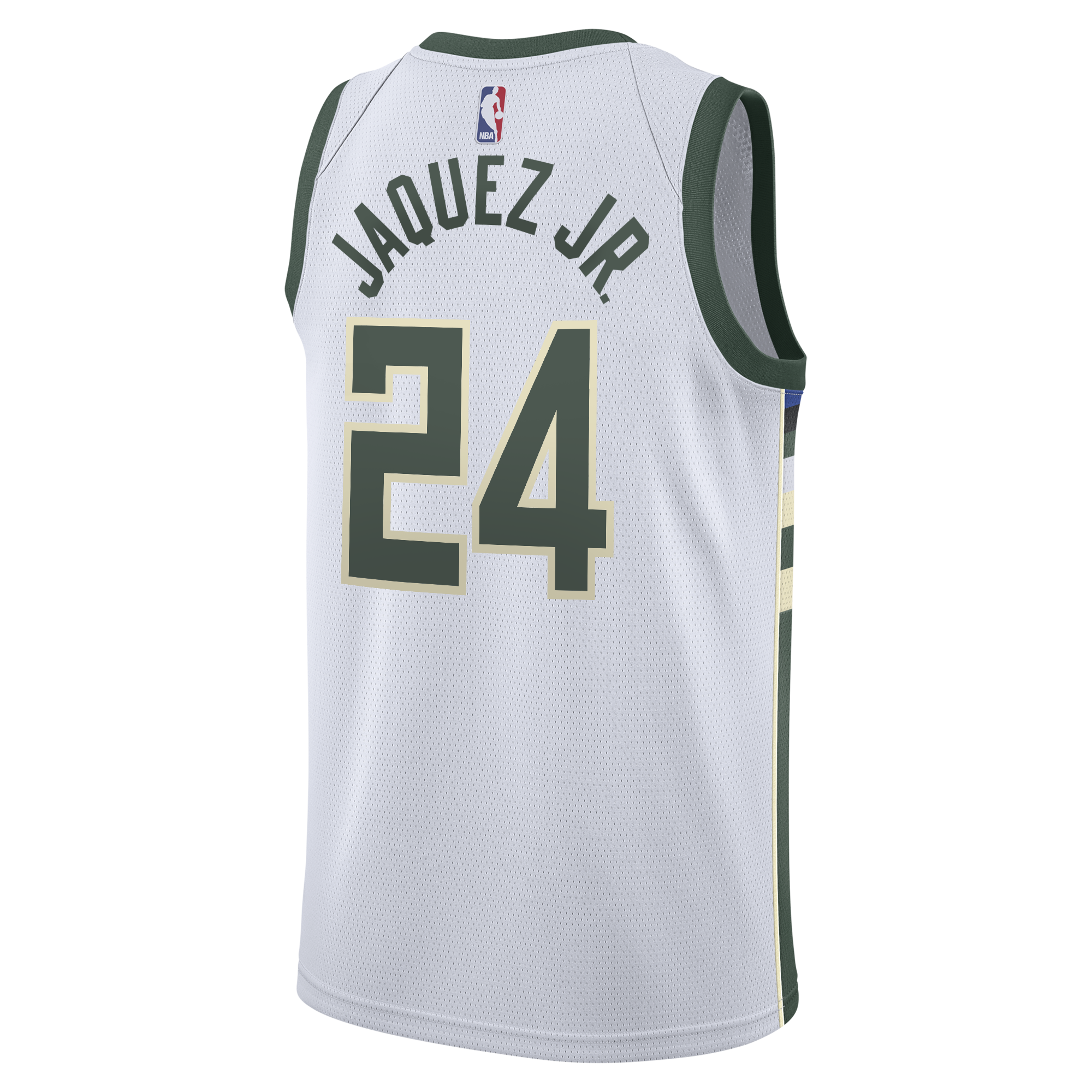 Milwaukee Bucks Nike Association Edition Swingman Jersey - White - Jaime Jaquez Jr. - Youth