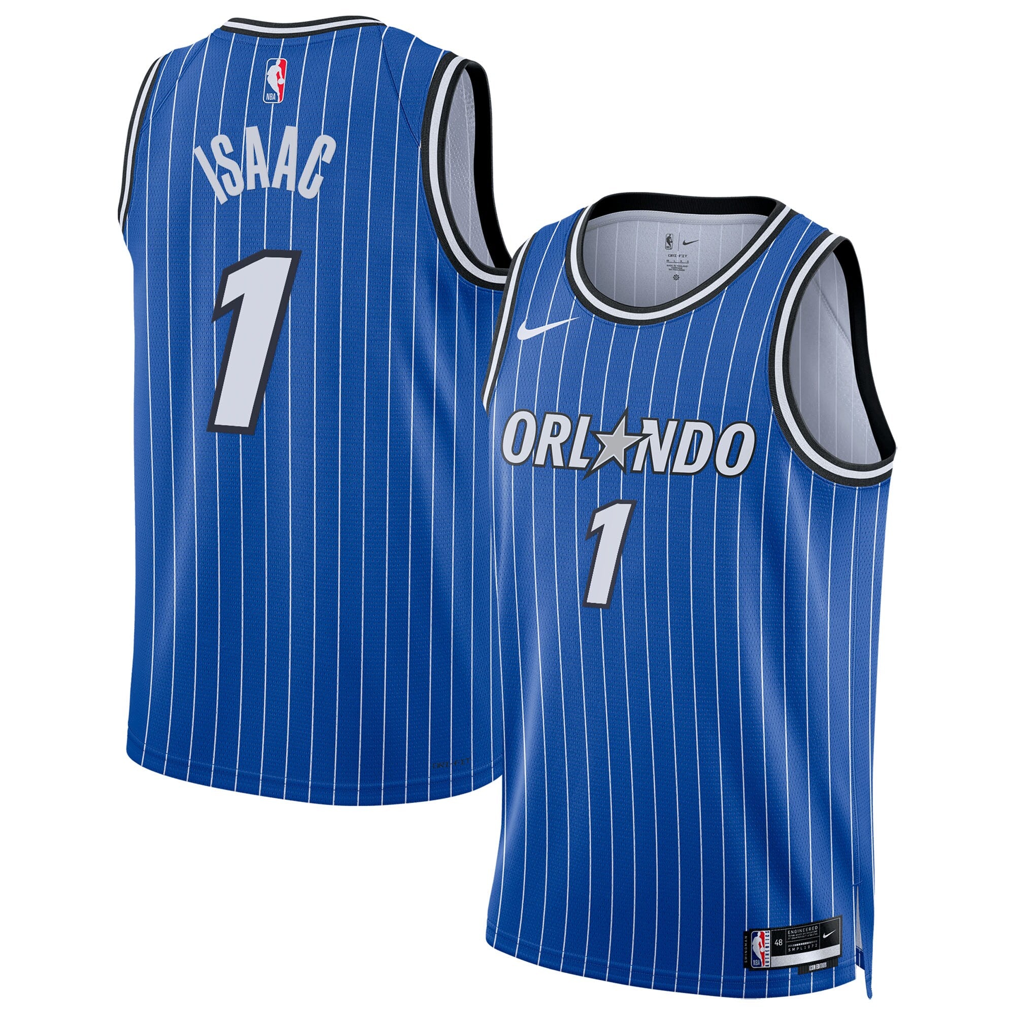 Orlando Magic Nike Replica Icon Edition Swingman Jersey - Blue - Jonathan Isaac - Unisex