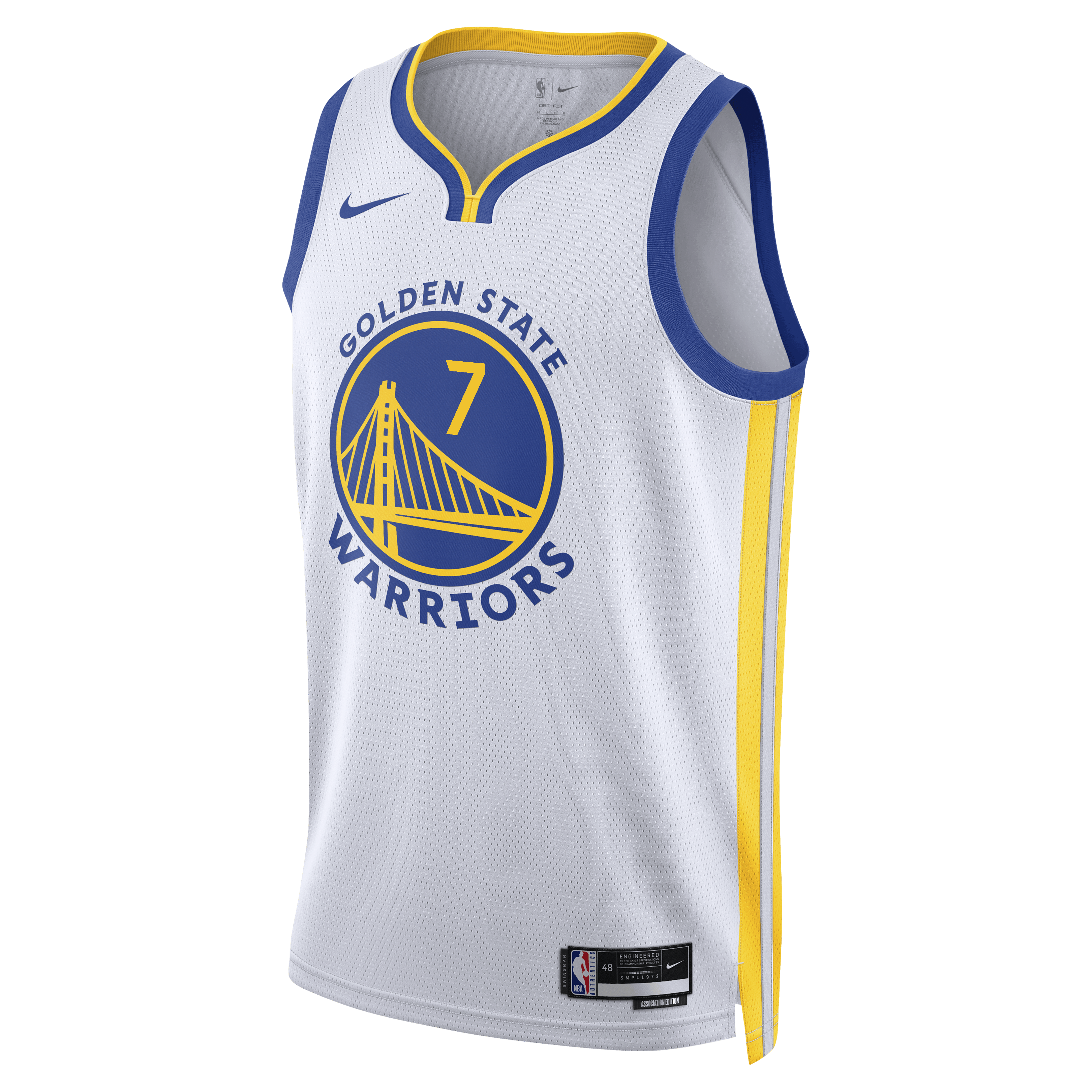 Golden State Warriors Nike Association Edition Swingman Jersey - White - Kristaps Porziņģis - Unisex