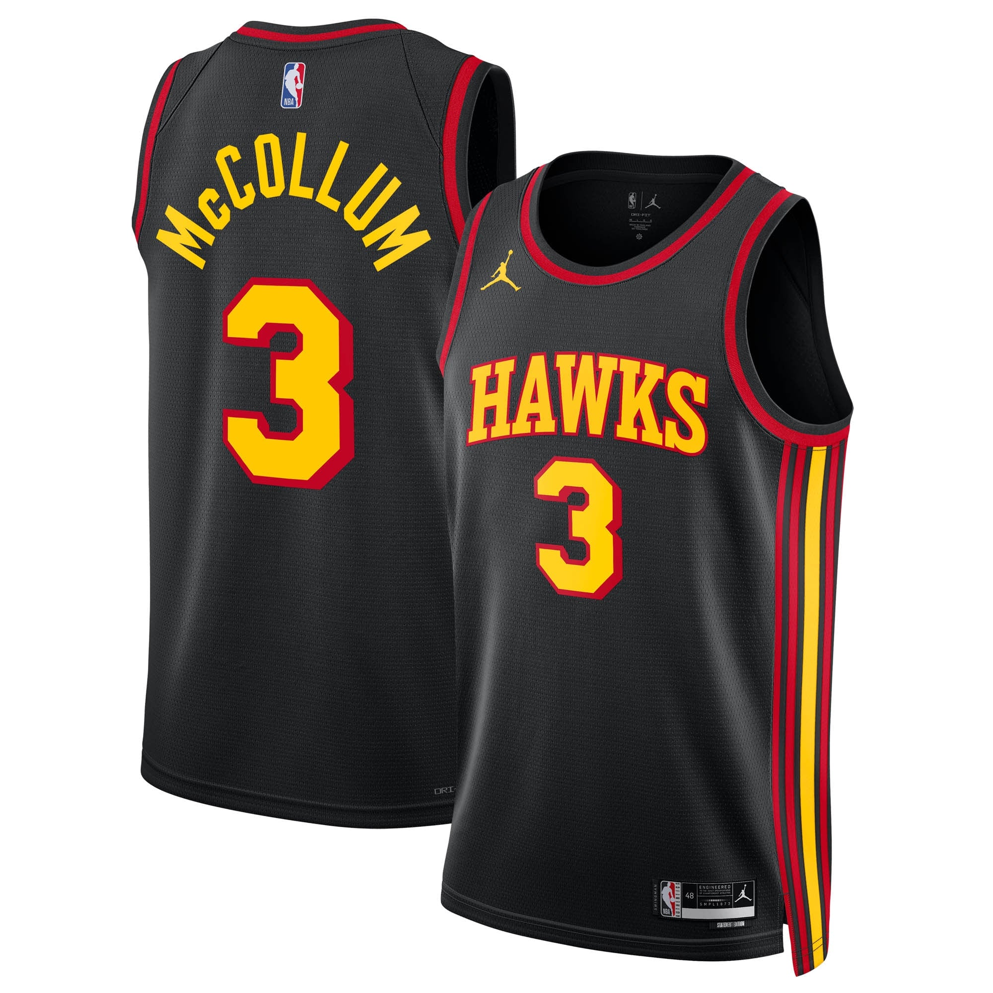 Atlanta Hawks Jordan Brand Statement Edition Swingman Jersey - Black - CJ McCollum - Unisex