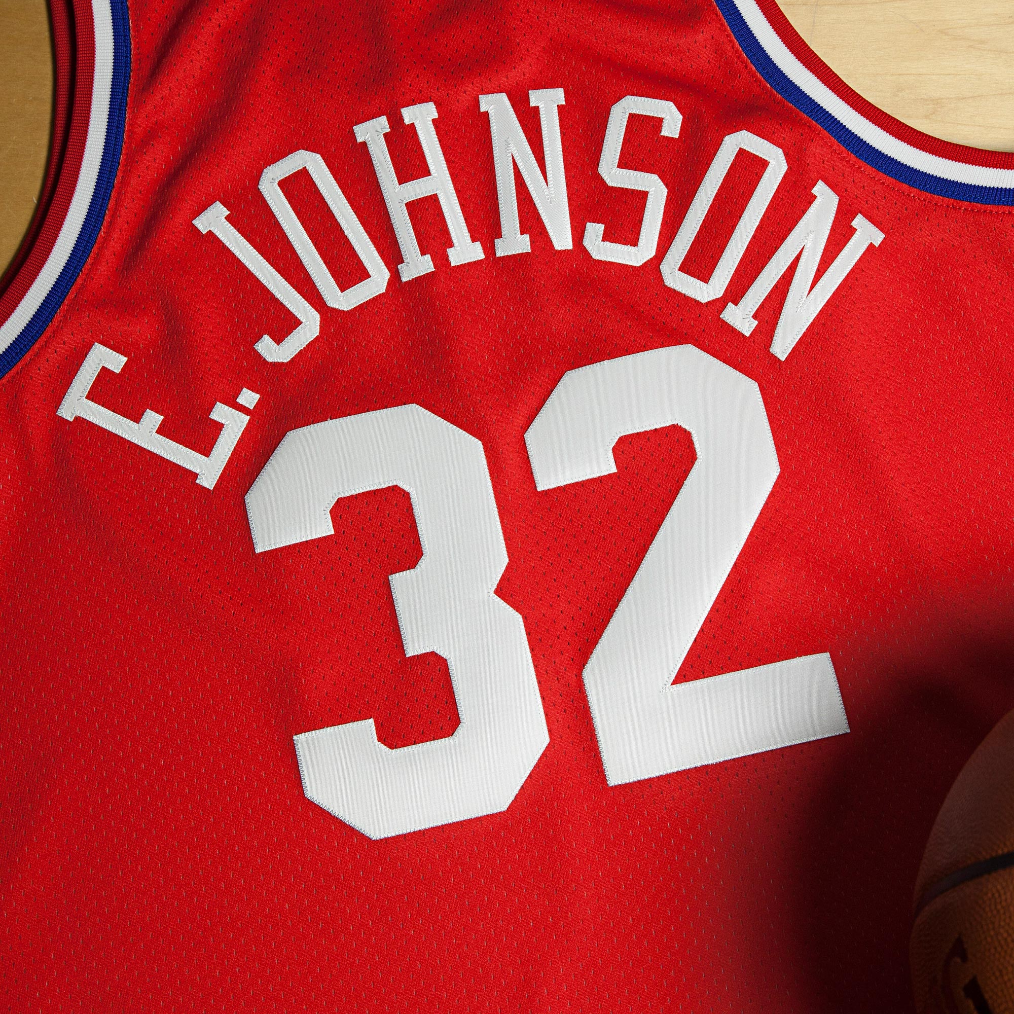 NBA All-Star West Magic Johnson 1991 Authentic Jersey by Mitchell & Ness - Scarlett - Mens