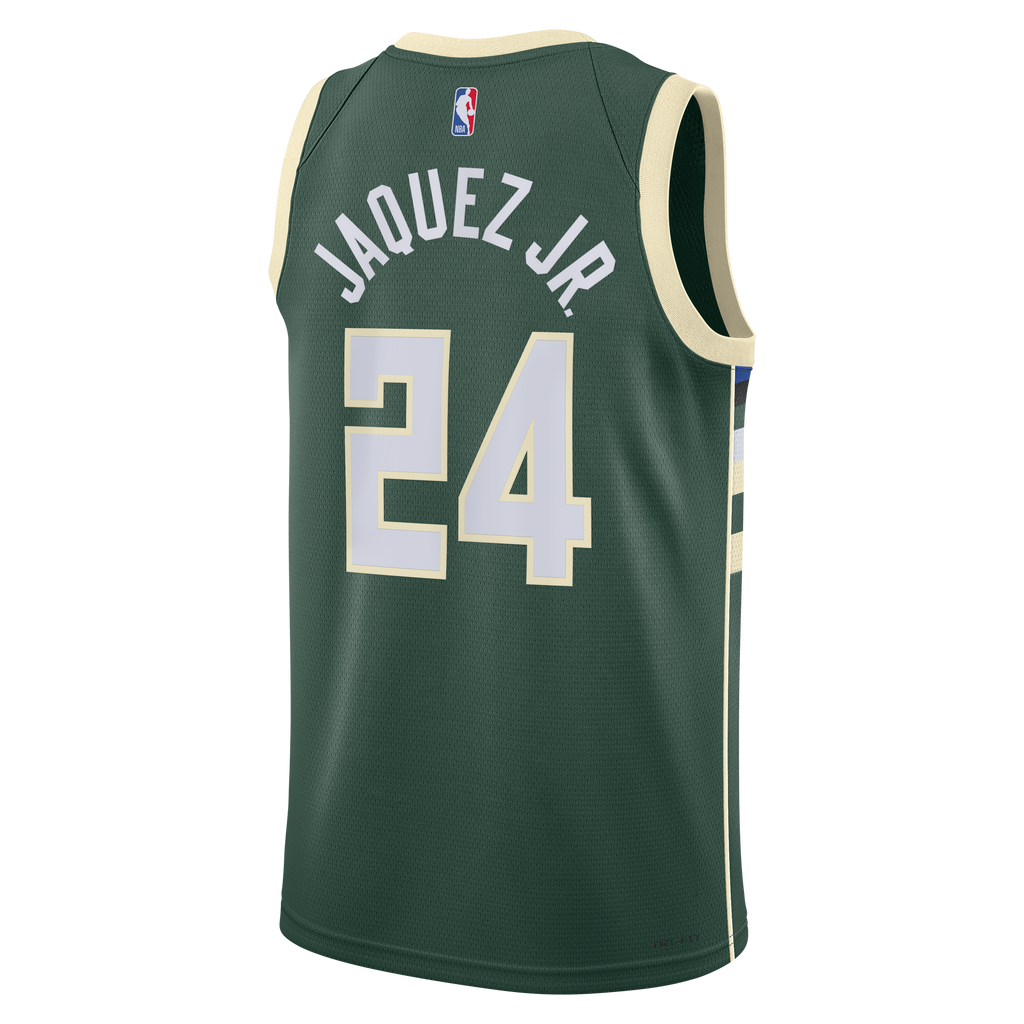 Milwaukee Bucks Nike Icon Edition Swingman Jersey - Hunter Green - Jaime Jaquez Jr. - Unisex