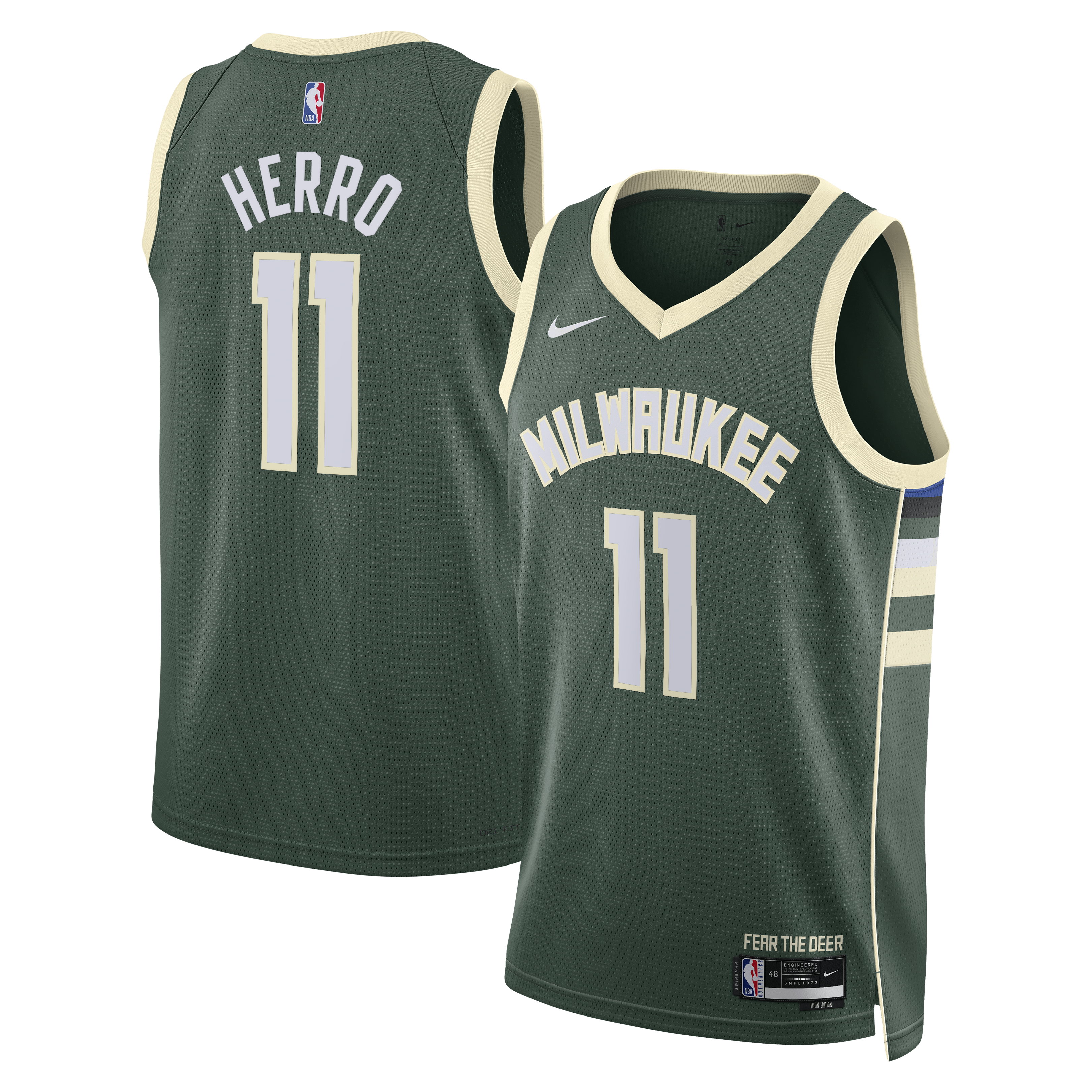 Milwaukee Bucks Nike Icon Edition Swingman Jersey - Hunter Green - Tyler Herro - Unisex