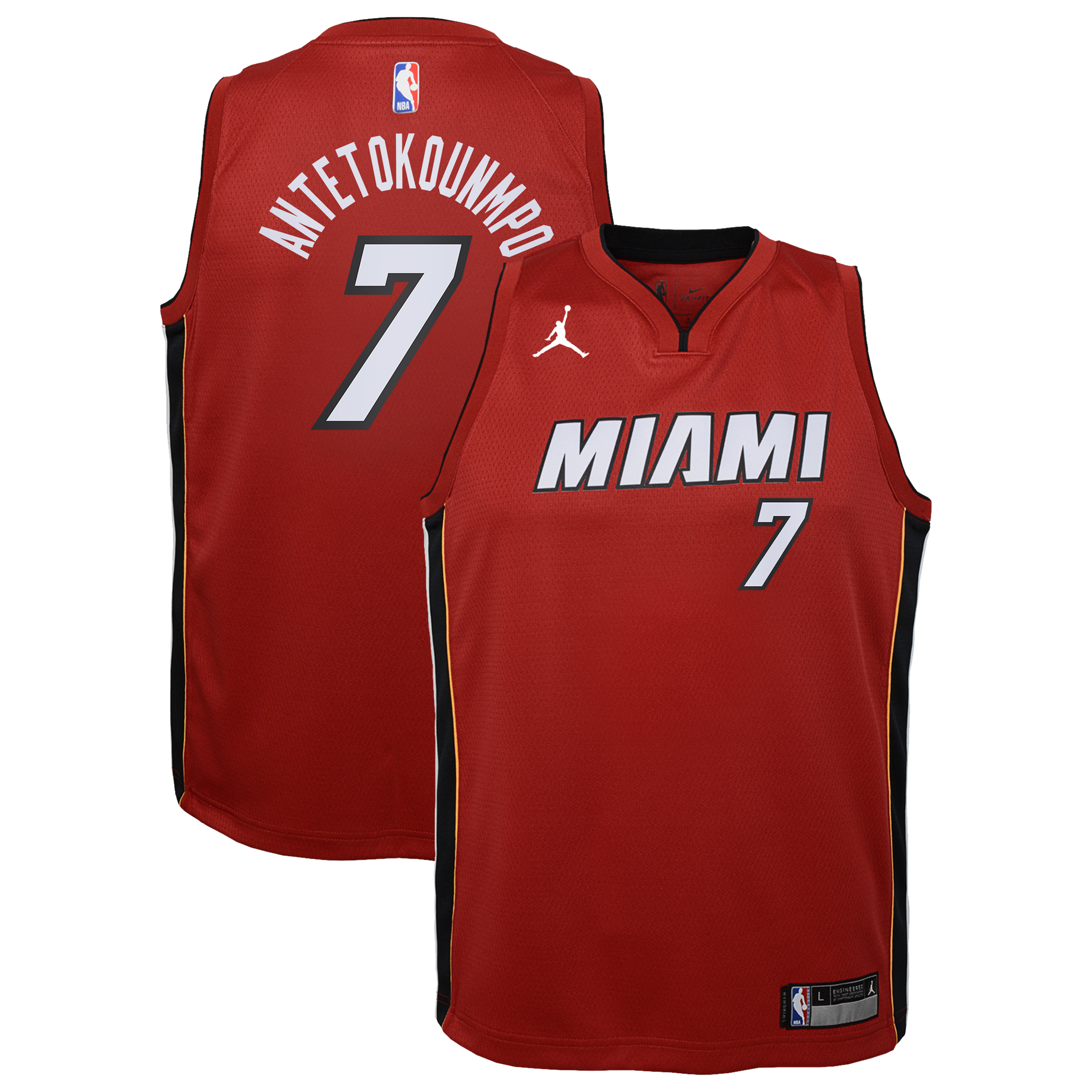 Miami Heat Jordan Brand Statement Edition Swingman Jersey - Red - Giannis Antetokounmpo - Youth