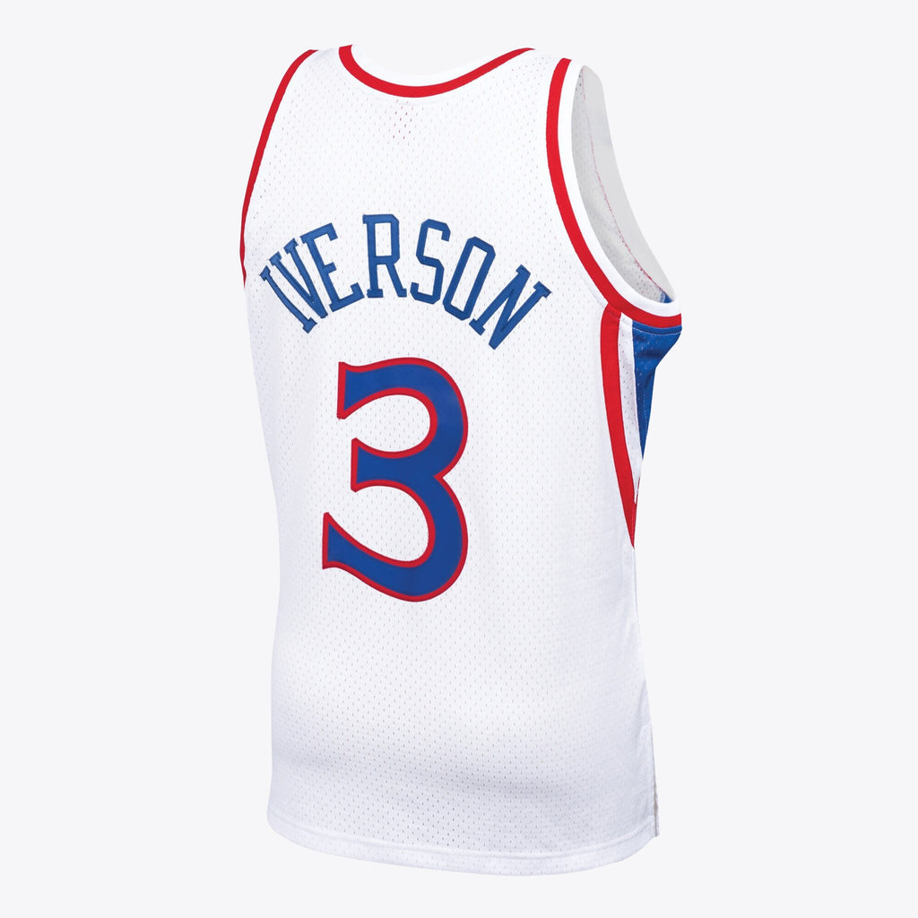 Philadelphia 76ers Allen Iverson 1996 Swingman Jersey by Mitchell & Ness - White - Mens