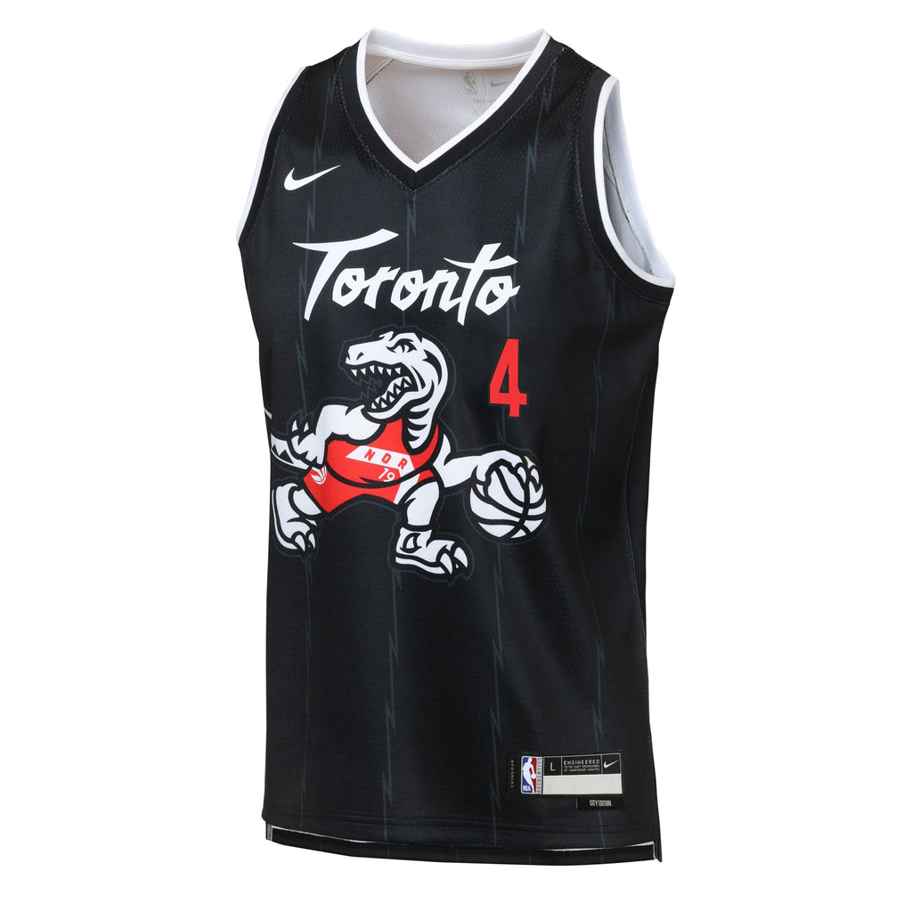 Toronto Raptors Nike 2025/26 City Edition Swingman Jersey - Black - Scottie Barnes - Youth