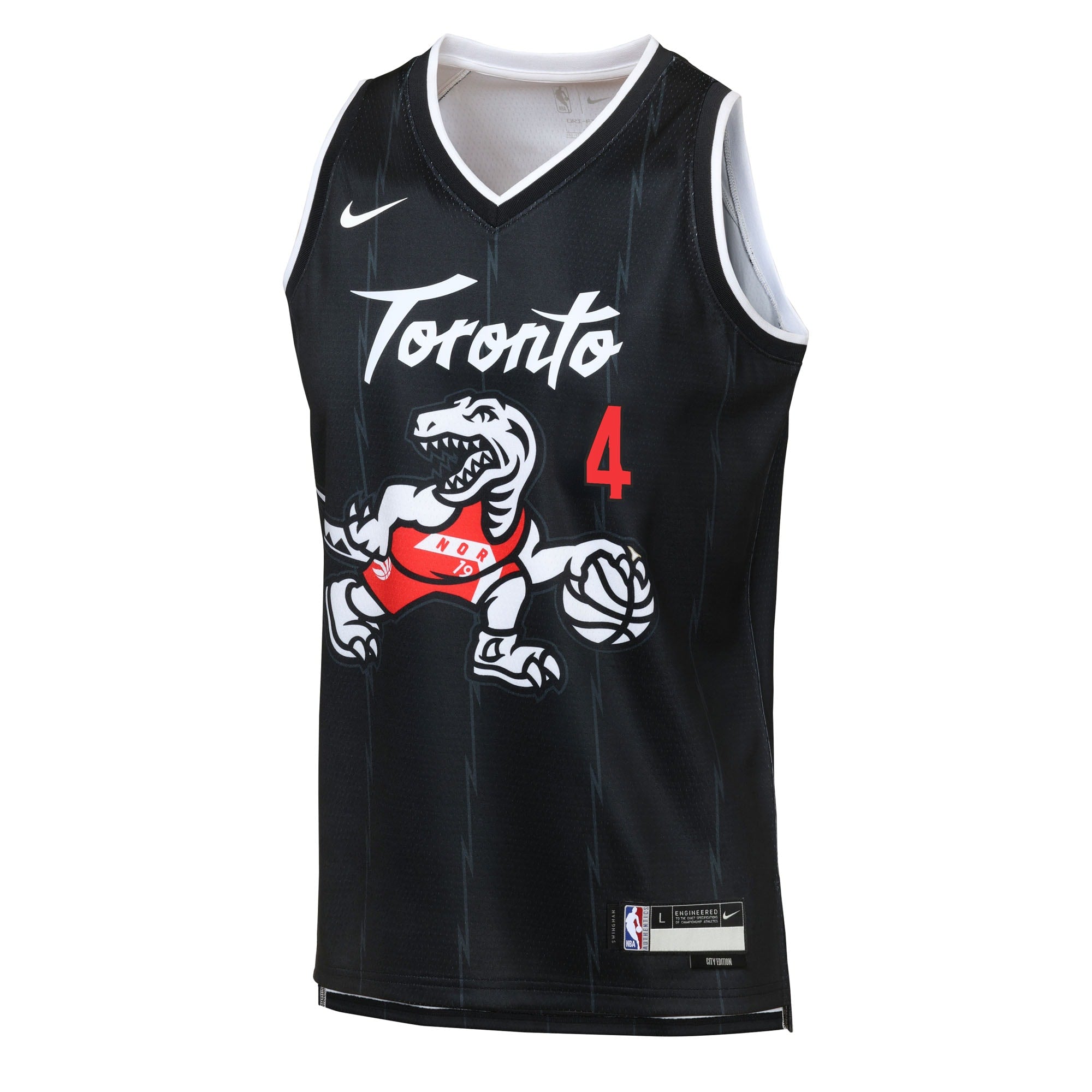Toronto Raptors Nike 2025/26 City Edition Swingman Jersey - Black - Scottie Barnes - Youth