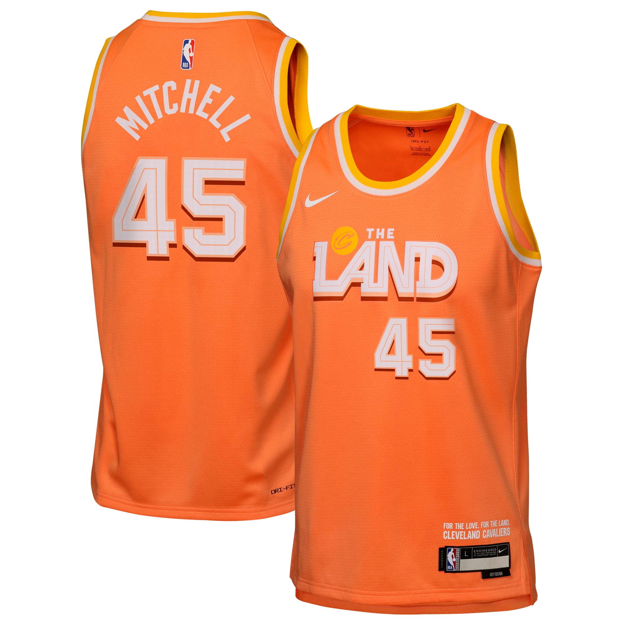Cleveland Cavaliers Nike 2025/26 City Edition Swingman Jersey - Orange - Donovan Mitchell - Youth