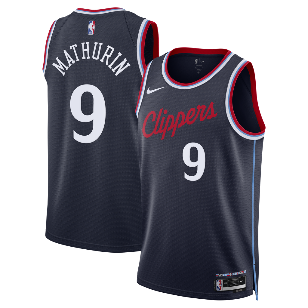 Los Angeles Clippers Nike Replica Icon Edition Swingman Jersey - Navy - Bennedict Mathurin - Youth
