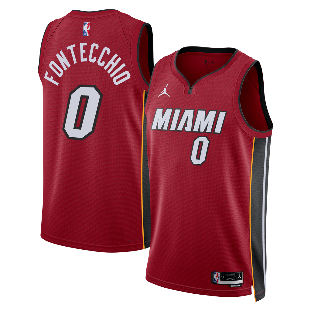 Miami Heat Jordan Brand Statement Edition Swingman Jersey - Red - Simone Fontecchio - Unisex