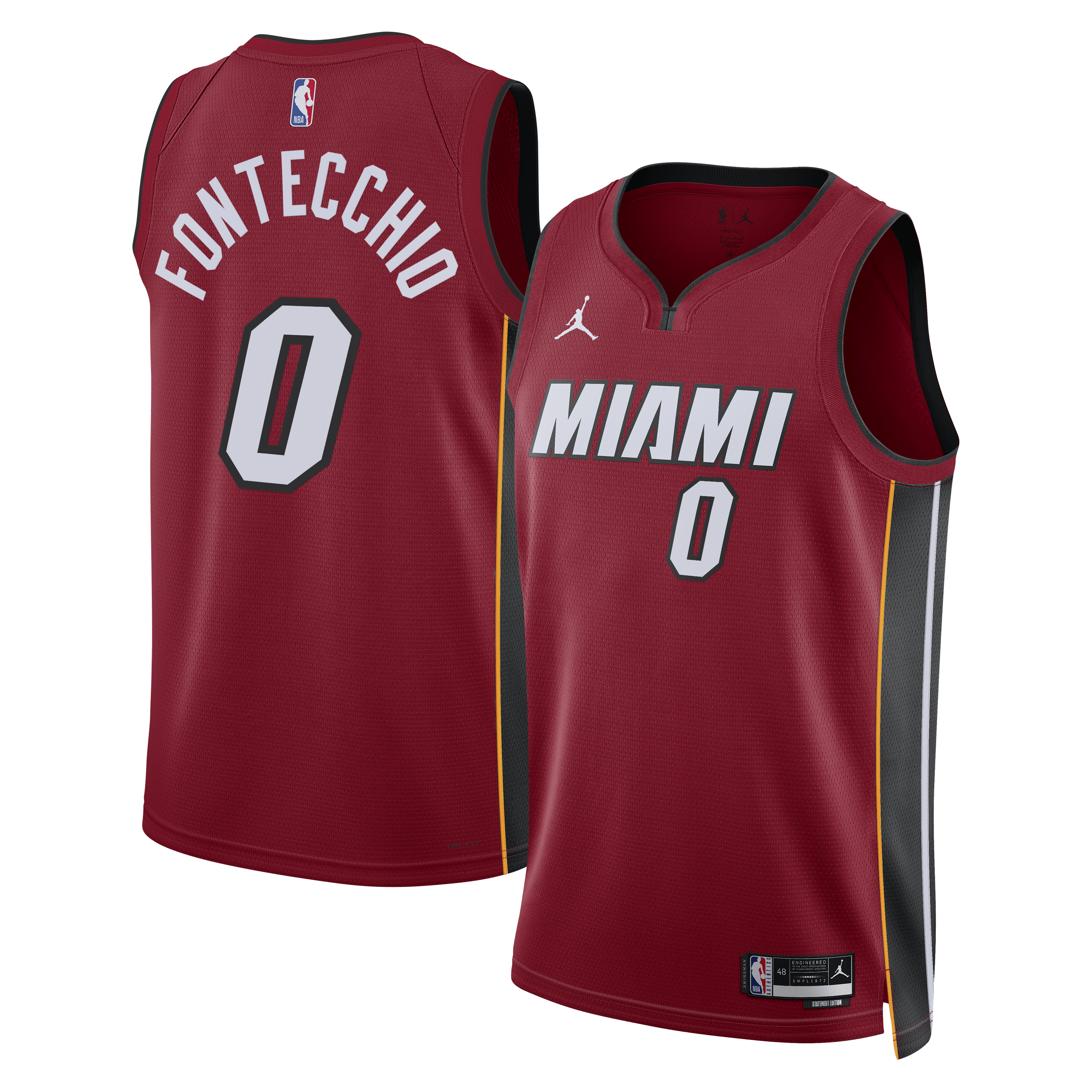Miami Heat Jordan Brand Statement Edition Swingman Jersey - Red - Simone Fontecchio - Unisex