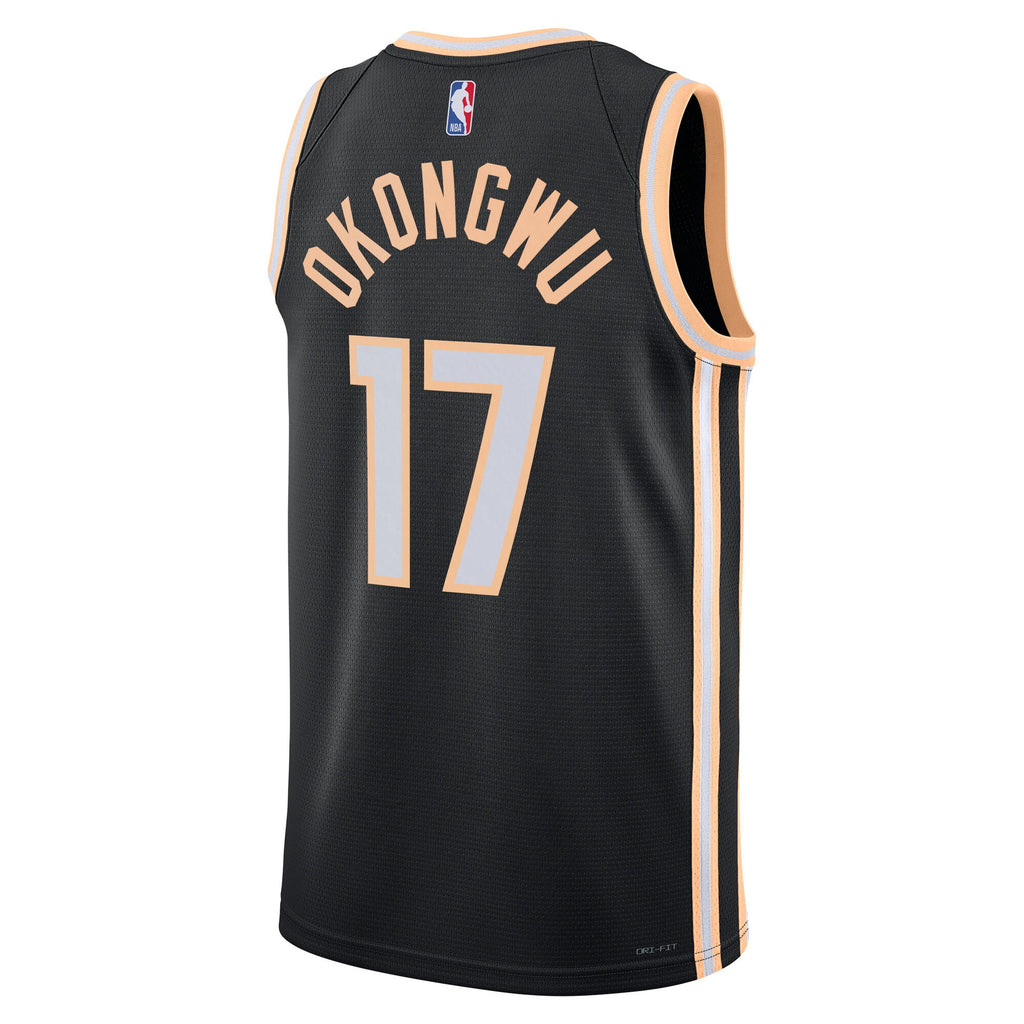 Atlanta Hawks Nike 2025/26 City Edition Swingman Jersey - Black - Onyeka Okongwu - Unisex