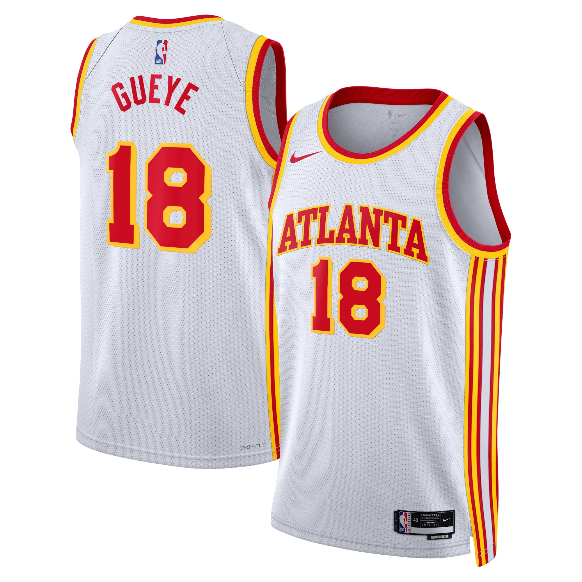 Atlanta Hawks Nike Association Edition Swingman Jersey - White - Mouhamed Gueye - Unisex