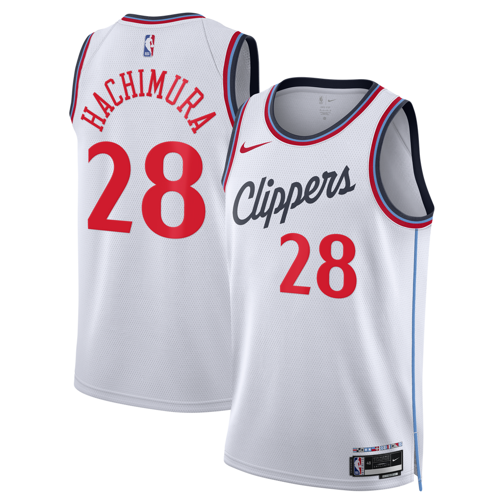 Los Angeles Clippers Nike Replica Association Edition Swingman Jersey - White - Rui Hachimura - Unisex