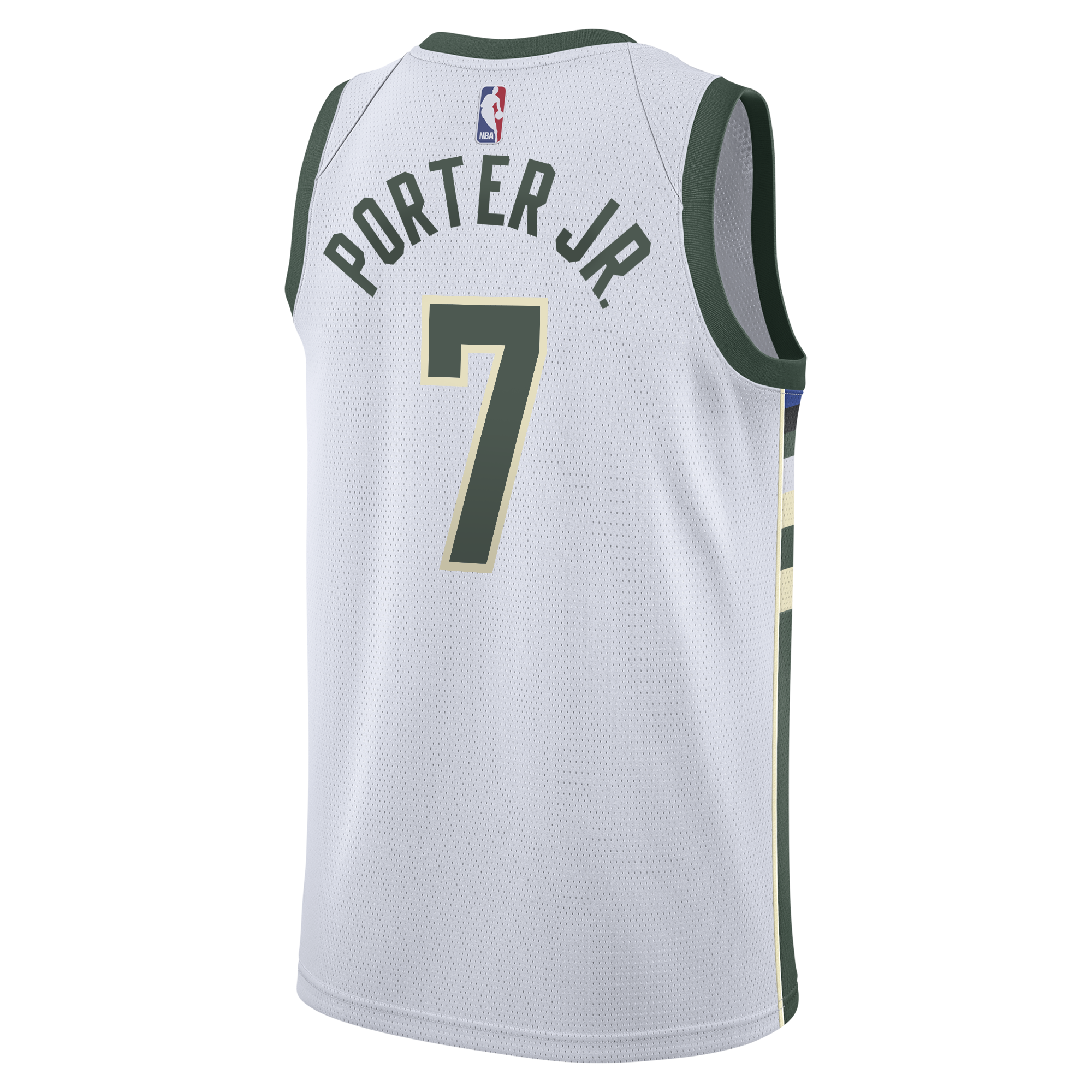 Milwaukee Bucks Nike Association Edition Swingman Jersey - White - Kevin Porter Jr. - Youth