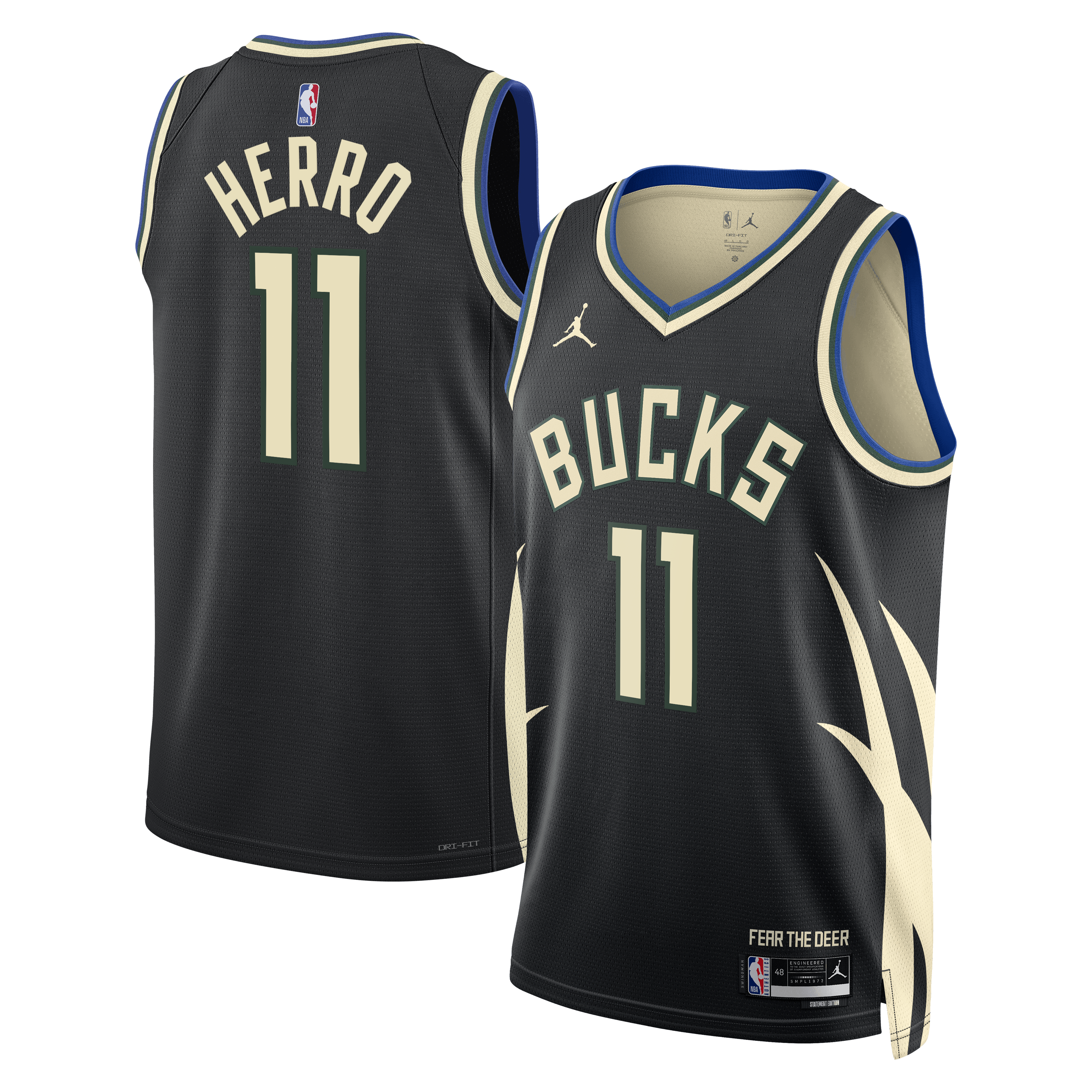 Milwaukee Bucks Jordan Brand Statement Edition Swingman Jersey - Hunter Green - Tyler Herro - Unisex