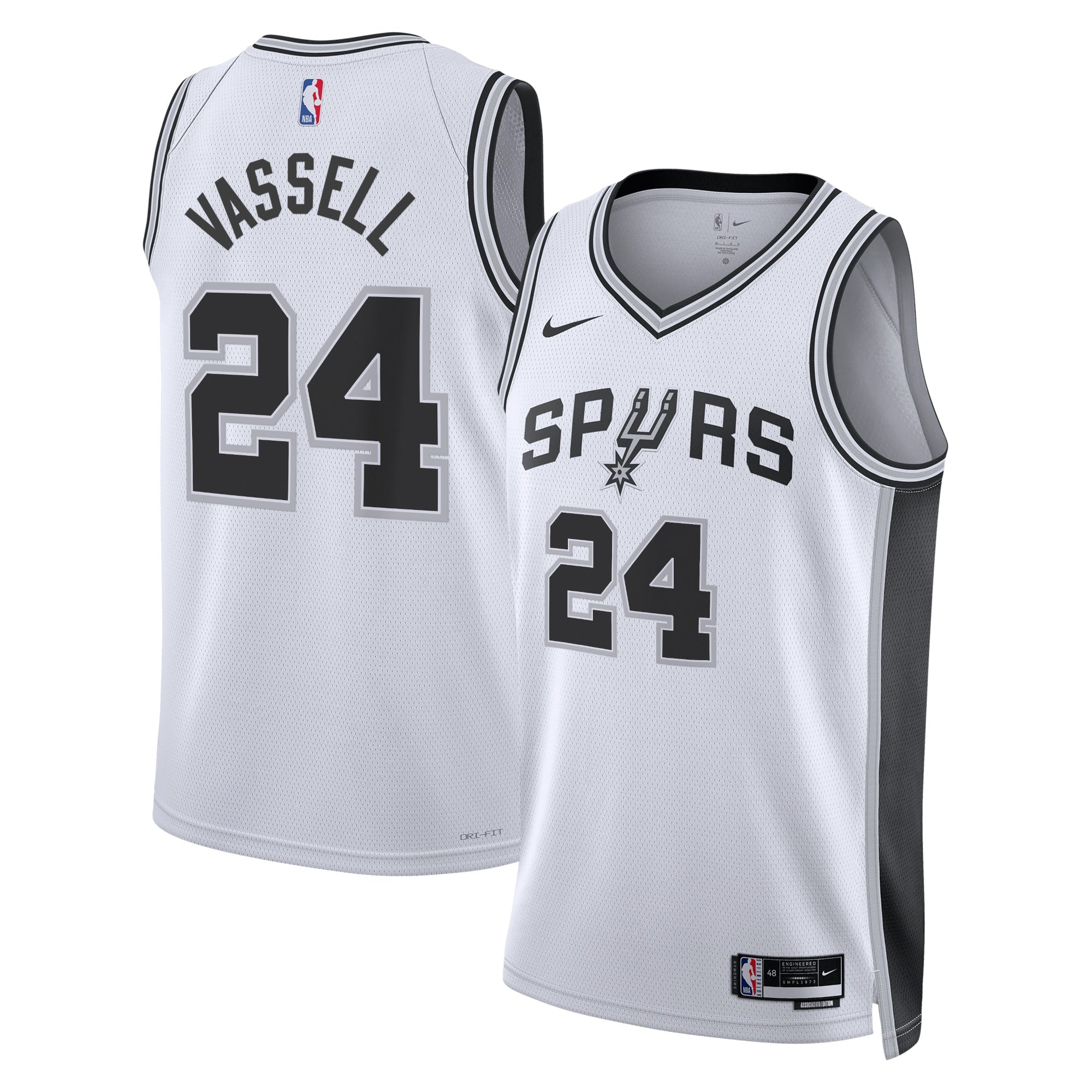 San Antonio Spurs Nike Association Edition Swingman Jersey - White - Devin Vassell - Unisex