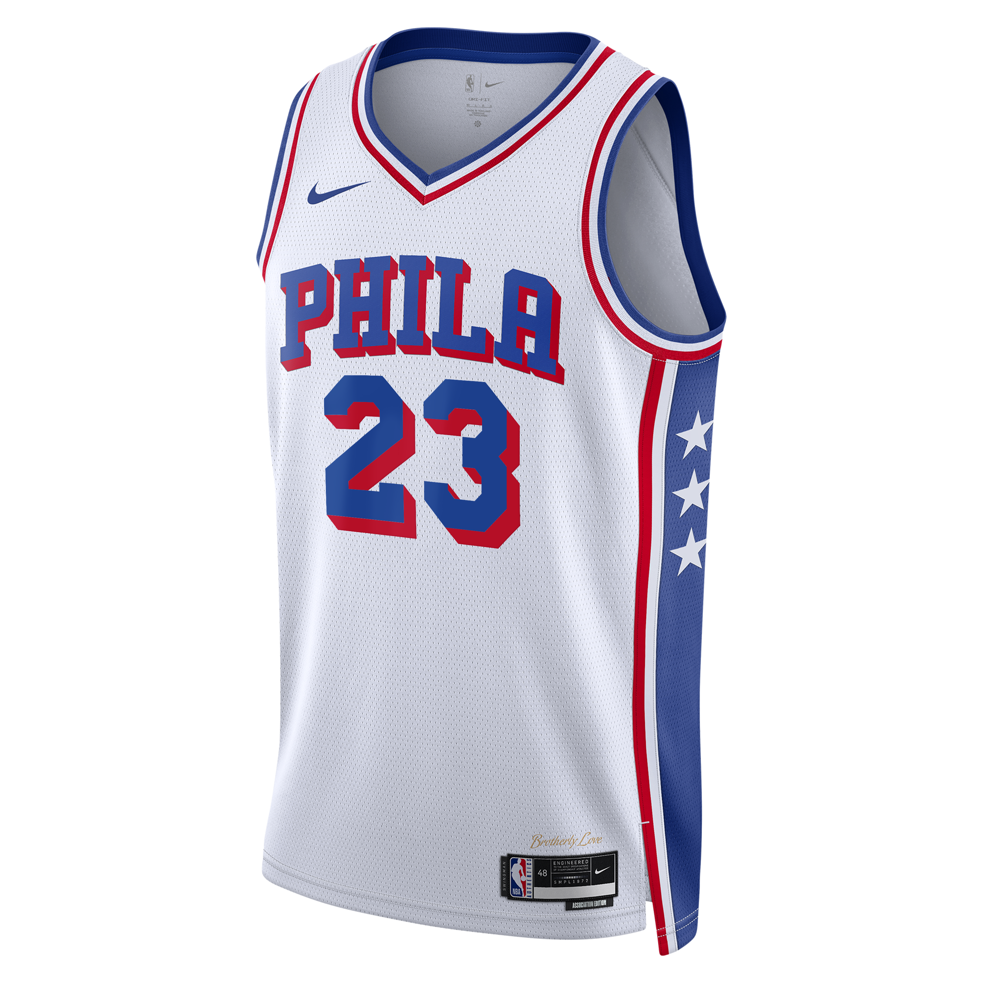 Philadelphia 76ers Nike Association Edition Swingman Jersey - White - Lebron James - Unisex