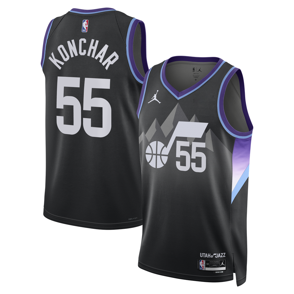 Utah Jazz Jordan Brand Statement Edition Swingman Jersey - Black - John Konchar - Unisex