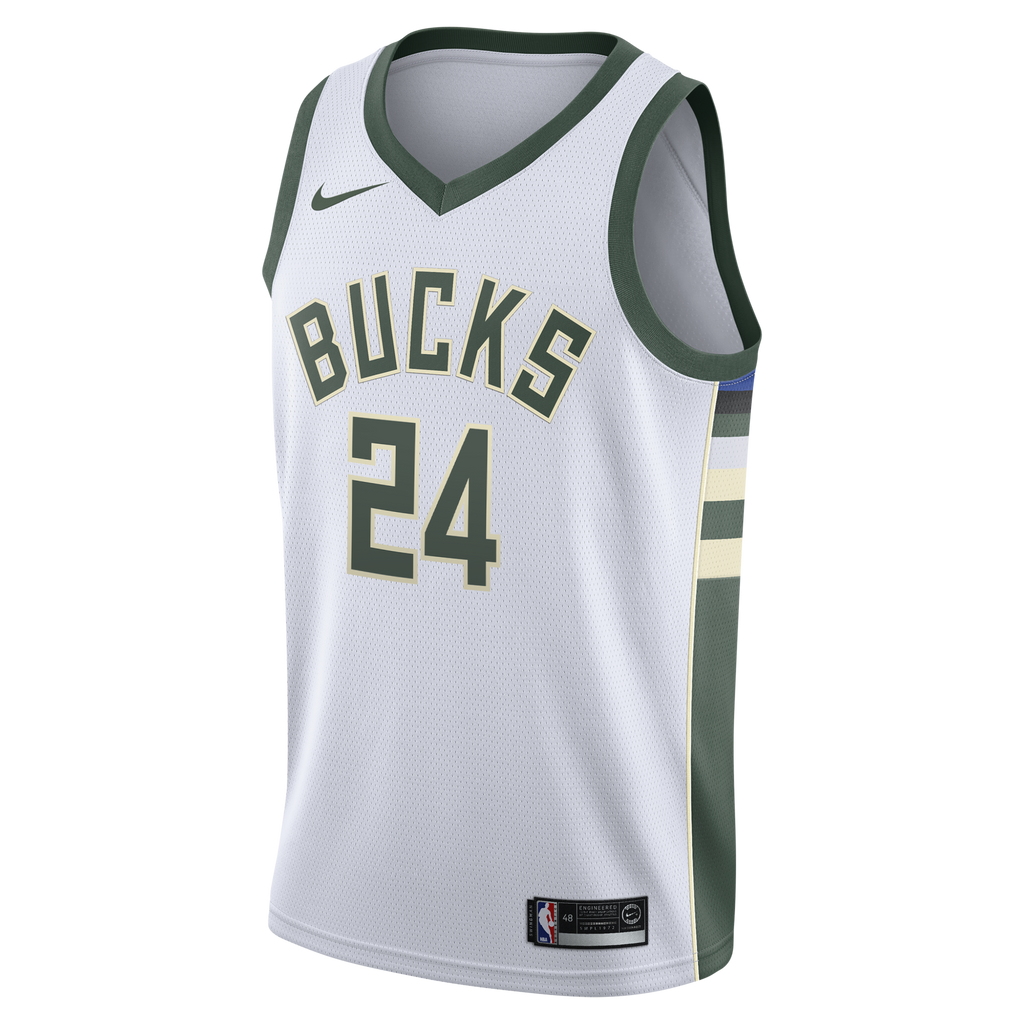Milwaukee Bucks Nike Association Edition Swingman Jersey - White - Jaime Jaquez Jr. - Youth