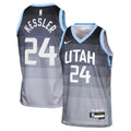 Utah Jazz Nike 2025/26 City Edition Swingman Jersey - Gray - Walker Kessler - Youth