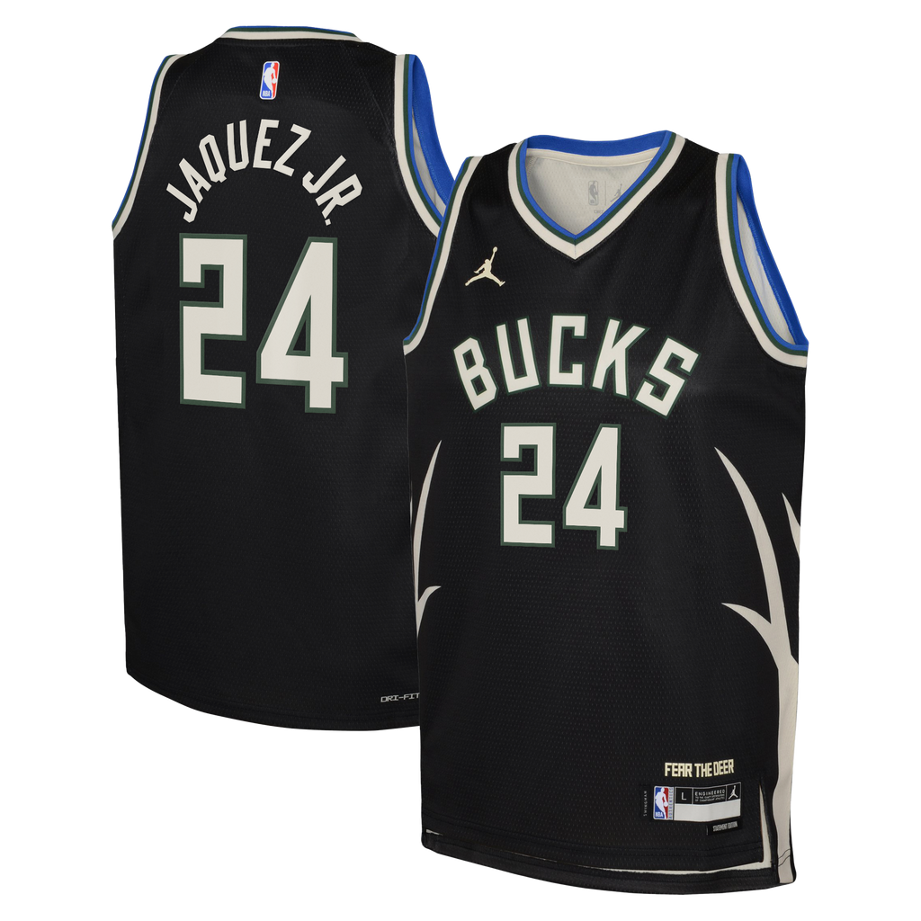 Milwaukee Bucks Jordan Brand Statement Edition Swingman Jersey - Hunter Green - Jaime Jaquez Jr. - Youth