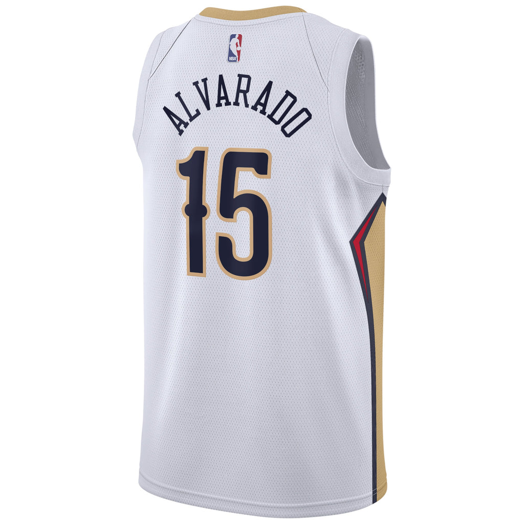 New Orleans Pelicans Nike Association Edition Swingman Jersey - White - Jose Alvarado - Unisex