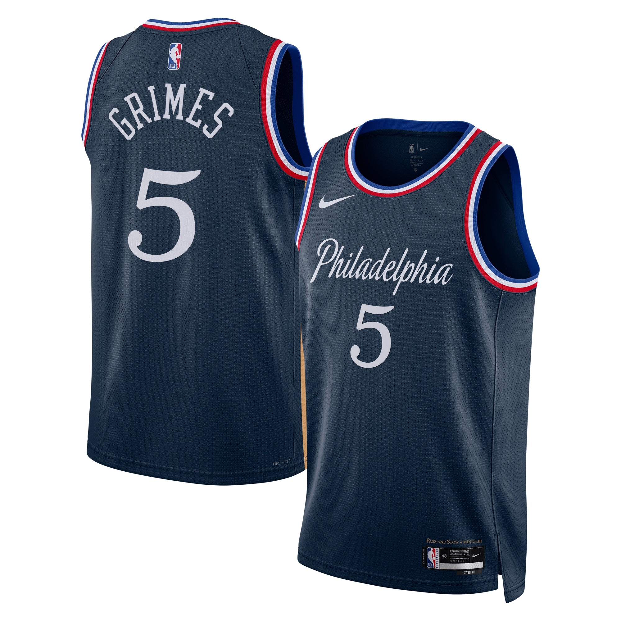 Philadelphia 76ers Nike 2025/26 City Edition Swingman Jersey - Navy - Quentin Grimes - Unisex