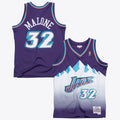 Utah Jazz Mitchell & Ness Karl Malone 1996 Swingman Road Authentic Jersey - Purple