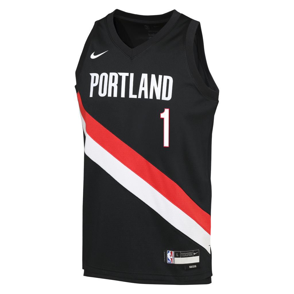 Portland Trail Blazers Nike Replica Icon Edition Swingman Jersey - Black - Ja Morant - Youth