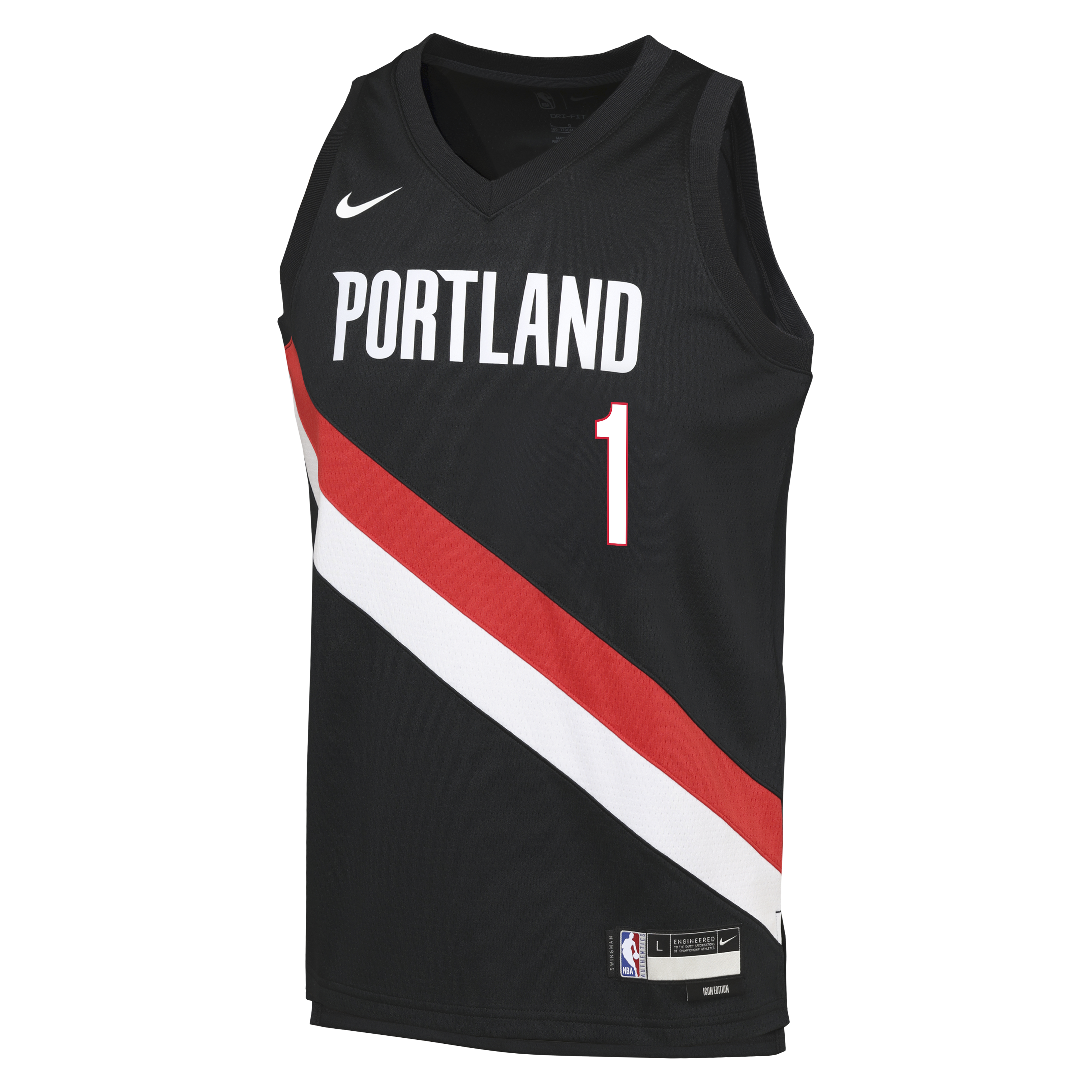 Portland Trail Blazers Nike Replica Icon Edition Swingman Jersey - Black - Ja Morant - Youth