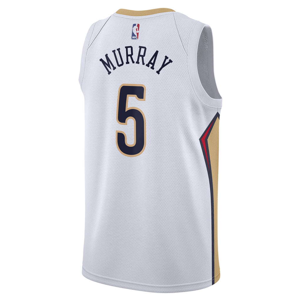 New Orleans Pelicans Nike Association Edition Swingman Jersey - White - Dejounte Murray - Unisex