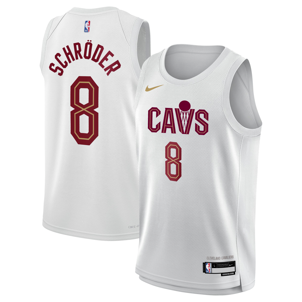Cleveland Cavaliers Nike Association Edition Swingman Jersey - White - Dennis Schröder - Youth