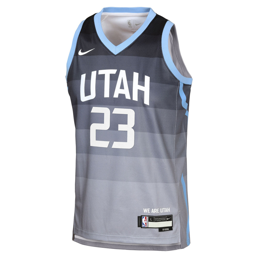 Utah Jazz Nike 2025/26 City Edition Swingman Jersey - Gray - Lauri Markkanen - Youth