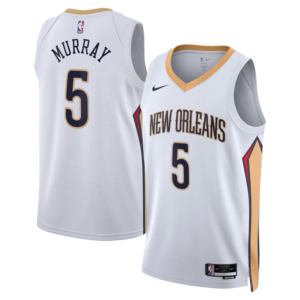 New Orleans Pelicans Nike Association Edition Swingman Jersey - White - Dejounte Murray - Unisex
