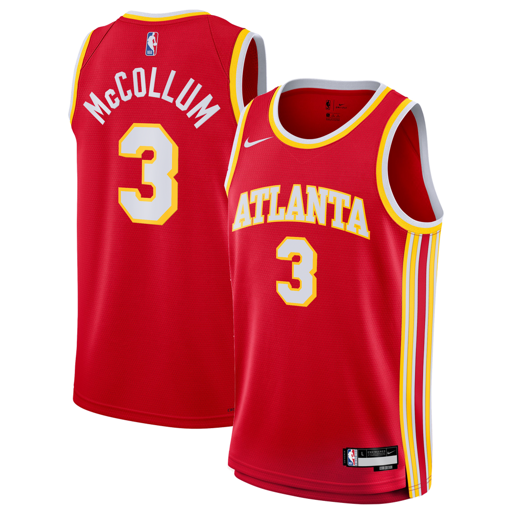 Atlanta Hawks Nike Icon Edition Swingman Jersey - Red - CJ McCollum - Youth
