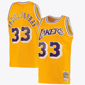 Los Angeles Lakers Kareem Abdul-Jabbar Road Swingman Jersey By Mitchell & Ness - Light Gold - Mens