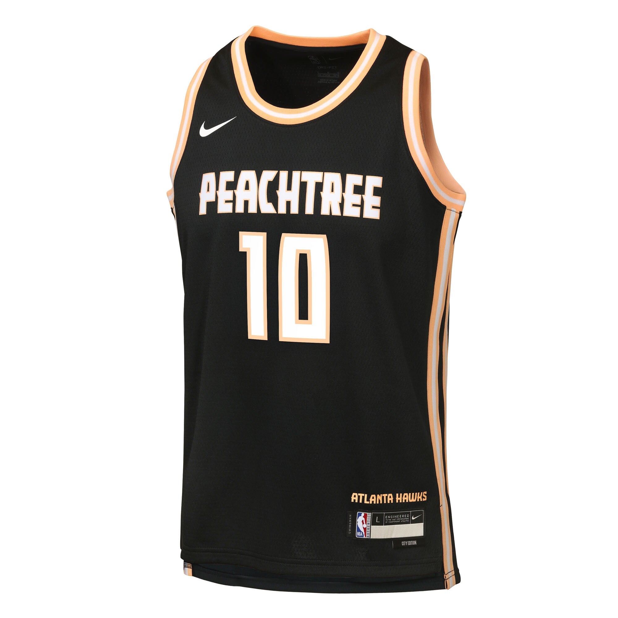 Atlanta Hawks Nike 2025/26 City Edition Swingman Jersey - Black - Zaccharie Risacher - Youth