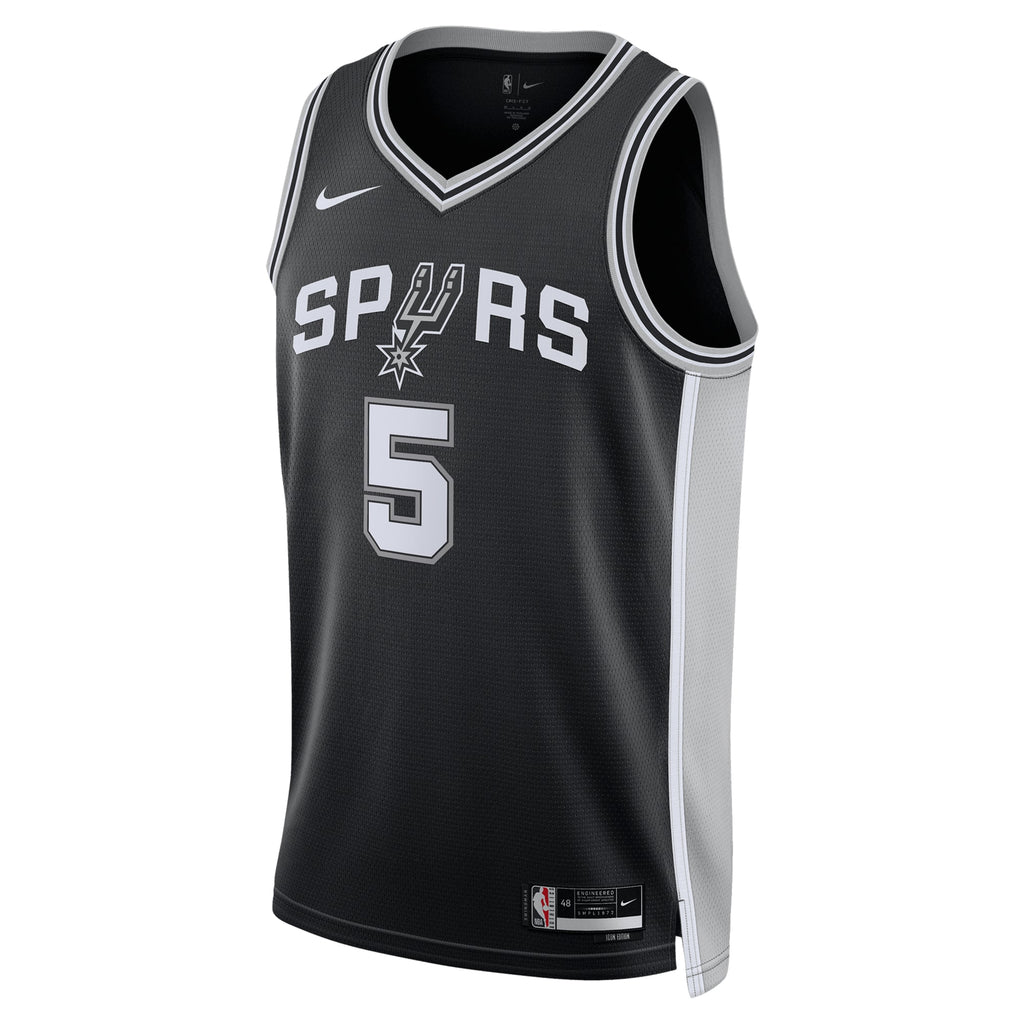 San Antonio Spurs Nike Icon Swingman Jersey - Black - Stephon Castle - Unisex