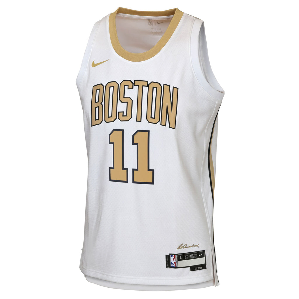 Boston Celtics Nike 2025/26 City Edition Swingman Jersey - White - Payton Pritchard - Youth