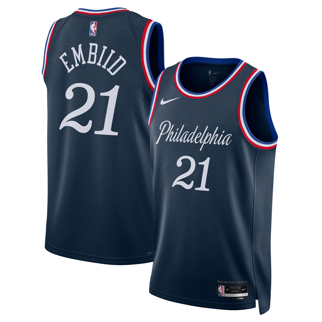 Philadelphia 76ers Nike 2025/26 City Edition Swingman Jersey - Navy - Joel Embiid - Unisex