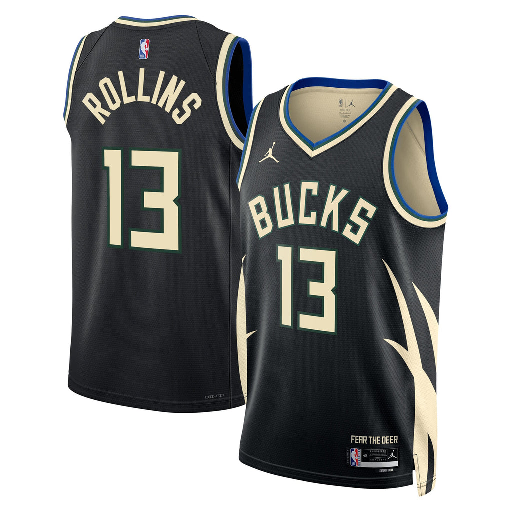 Milwaukee Bucks Jordan Brand Statement Edition Swingman Jersey - Hunter Green - Ryan Rollins - Unisex