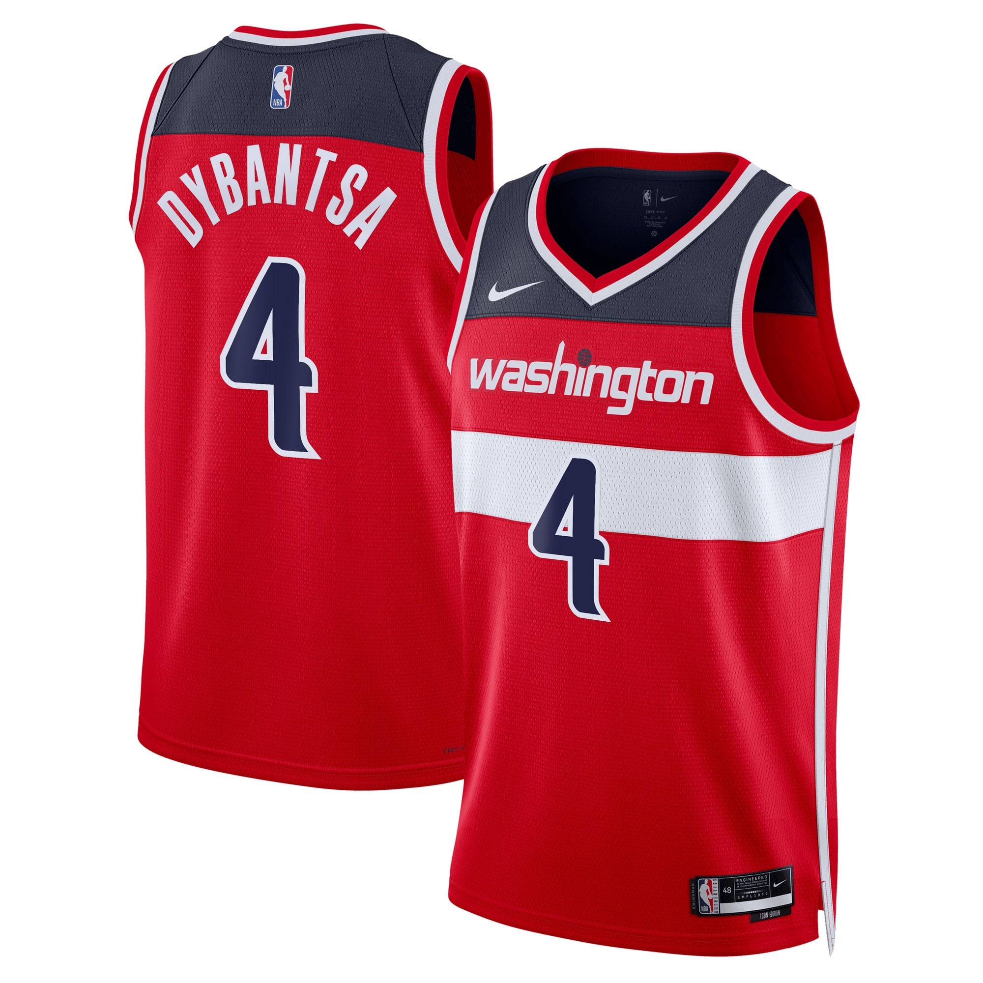 Washington Wizards Nike Icon Swingman Jersey - Red - AJ Dybantsa - Unisex