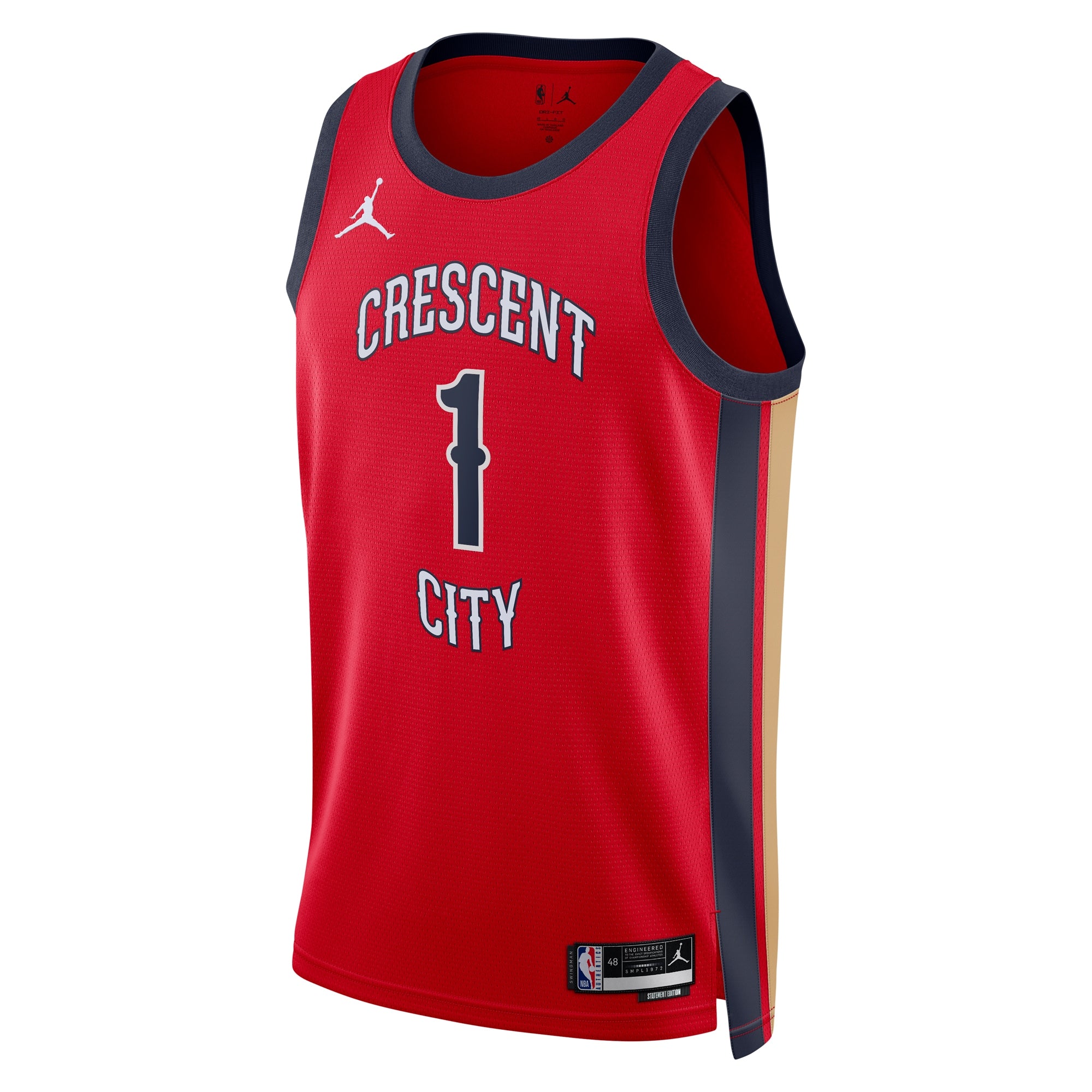 New Orleans Pelicans Jordan Brand Statement Edition Swingman Jersey - Red - Zion Williamson - Unisex