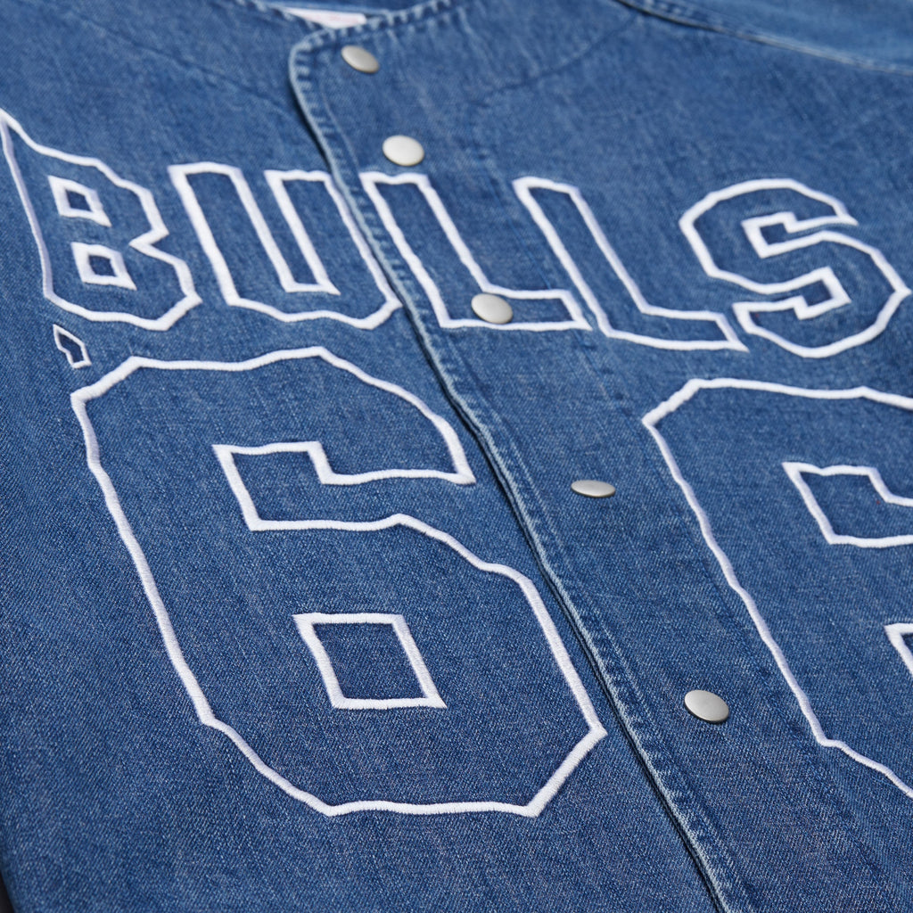 Chicago Bulls Mitchell & Ness Summer Breeze Baseball Jersey - Blue - Mens