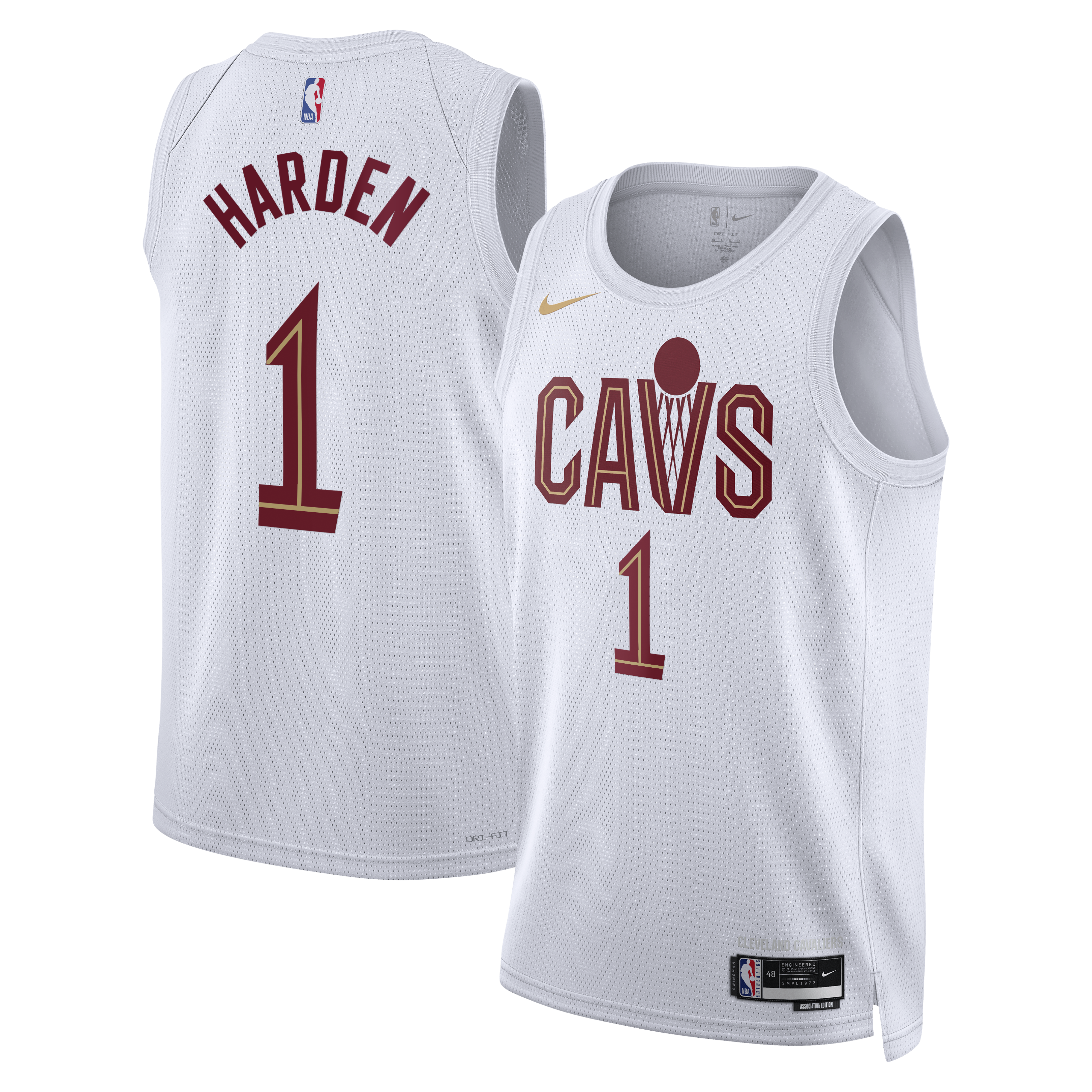 Cleveland Cavaliers Nike Association Edition Swingman Jersey - White - James Harden - Unisex